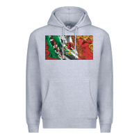 Heather Grey mexico flag cowhide leopard sunflower and roses licanse  plate Premium Hoodie - Artiststas