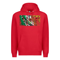 Red mexico flag cowhide leopard sunflower and roses licanse  plate Premium Hoodie - Artiststas