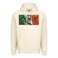 Sandshell mexico flag cowhide leopard sunflower and roses licanse  plate Premium Hoodie - Artiststas
