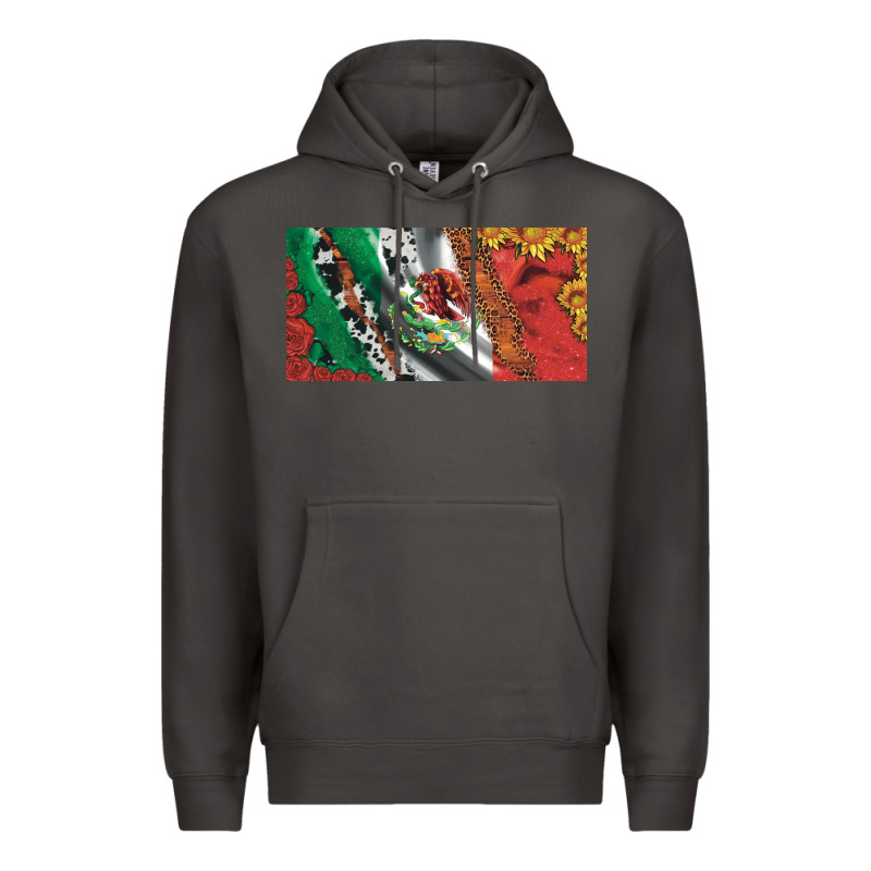 Mexico Flag Cowhide Leopard Sunflower And Roses Licanse  Plate Premium Hoodie by Artiststas | Teevron