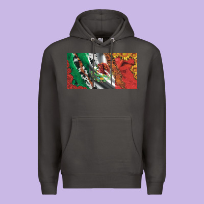 Mexico Flag Cowhide Leopard Sunflower And Roses Licanse  Plate Premium Hoodie Designed By Artiststas