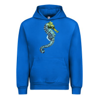 Cobalt Blue Seahorse Urban Hoodie - LillyAllenDesigns