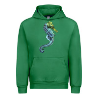 Emerald Blue Seahorse Urban Hoodie - LillyAllenDesigns