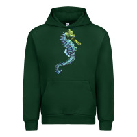 Forest Green Blue Seahorse Urban Hoodie - LillyAllenDesigns