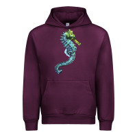 Mauve Wine Blue Seahorse Urban Hoodie - LillyAllenDesigns