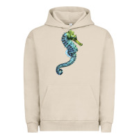 Pigment French Oak Blue Seahorse Urban Hoodie - LillyAllenDesigns