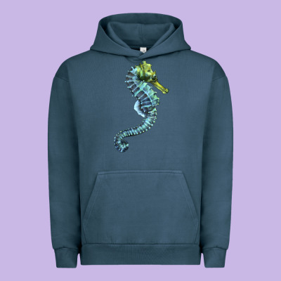 Blue Seahorse Urban Hoodie Designed By Lillyallendesigns