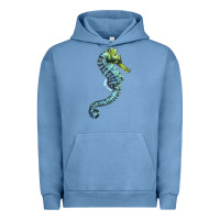 Pigment Pebble Blue Blue Seahorse Urban Hoodie - LillyAllenDesigns