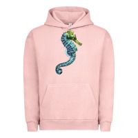 Pigment Salmon Blue Seahorse Urban Hoodie - LillyAllenDesigns