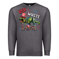 Charcoal Heather Red white rawr 4th of July Premium Sweatshirt - CowGirlArtShop