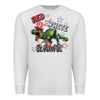 Oatmeal Heather Red white rawr 4th of July Premium Sweatshirt - CowGirlArtShop