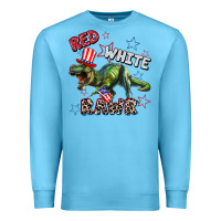 Ocean Blue Red white rawr 4th of July Premium Sweatshirt - CowGirlArtShop