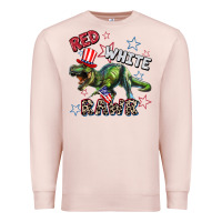 Pale Pink Red white rawr 4th of July Premium Sweatshirt - CowGirlArtShop