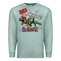 Seafoam Red white rawr 4th of July Premium Sweatshirt - CowGirlArtShop