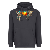 Smoke charolais bull with desert and leopard Heavyweight Hoodie - RanaPortraitStore