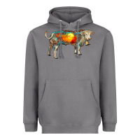 Storm charolais bull with desert and leopard Heavyweight Hoodie - RanaPortraitStore