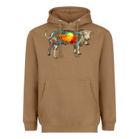 Toasted Coconut charolais bull with desert and leopard Heavyweight Hoodie - RanaPortraitStore