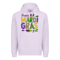 Lilac happy mardi gras y'all Premium Hoodie - AdoDesignShop