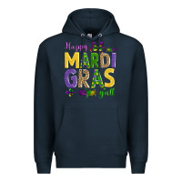 Navy happy mardi gras y'all Premium Hoodie - AdoDesignShop