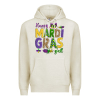 Oatmeal Heather happy mardi gras y'all Premium Hoodie - AdoDesignShop