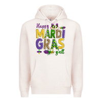 Pale Pink happy mardi gras y'all Premium Hoodie - AdoDesignShop