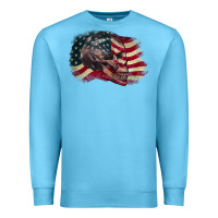 Ocean Blue Red white rawr 4th of July Premium Sweatshirt - CowGirlArtShop
