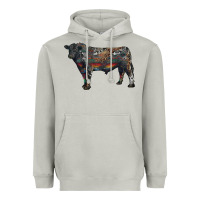 Moon Dust black angus bull with western patterns Heavyweight Hoodie - RanaPortraitStore