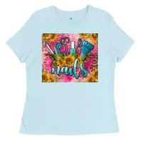 Baby Blue nails Ladies Tee - BarkalooDesign
