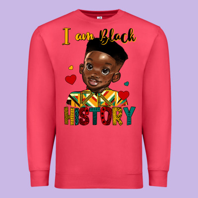 I Am Black History Black Boy Premium Sweatshirt Designed By Hra Design Shop