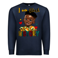 Navy i am black history black boy Premium Sweatshirt - HRA Design Shop