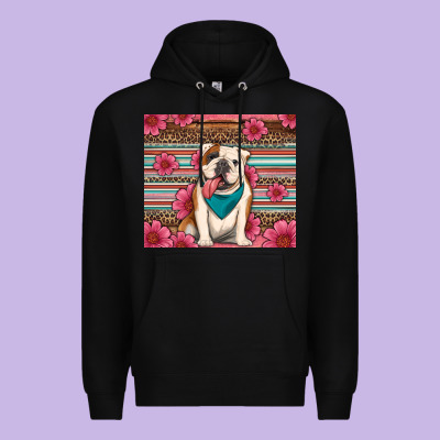 British Bulldog Floral Serape Tumbler Premium Hoodie Designed By Artiststas