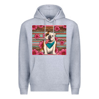 Heather Grey british bulldog floral serape tumbler Premium Hoodie - Artiststas