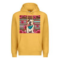 Mustard british bulldog floral serape tumbler Premium Hoodie - Artiststas