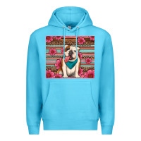 Ocean Blue british bulldog floral serape tumbler Premium Hoodie - Artiststas