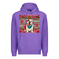 Purple british bulldog floral serape tumbler Premium Hoodie - Artiststas