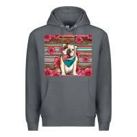 Rock british bulldog floral serape tumbler Premium Hoodie - Artiststas