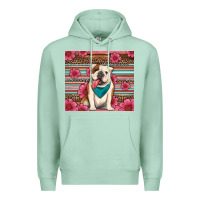 Seafoam british bulldog floral serape tumbler Premium Hoodie - Artiststas