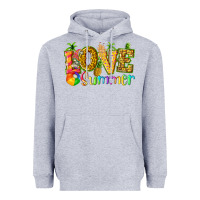 Heather Grey love summer with pineapple Heavyweight Hoodie - texasbilliewilder