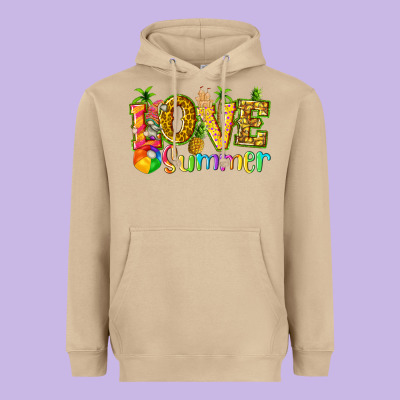 Love Summer With Pineapple Heavyweight Hoodie Designed By Texasbilliewilder