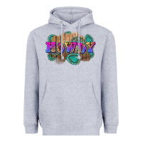 Heather Grey howdy Heavyweight Hoodie - Zillion Design Studio