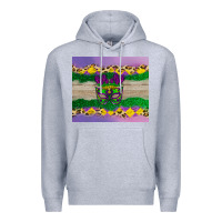 Heather Grey mardi gras mask Premium Hoodie - AdoDesignShop