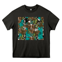Asphalt Longhorn Pattern Heavy Core Tee - CowhideDigitalArt