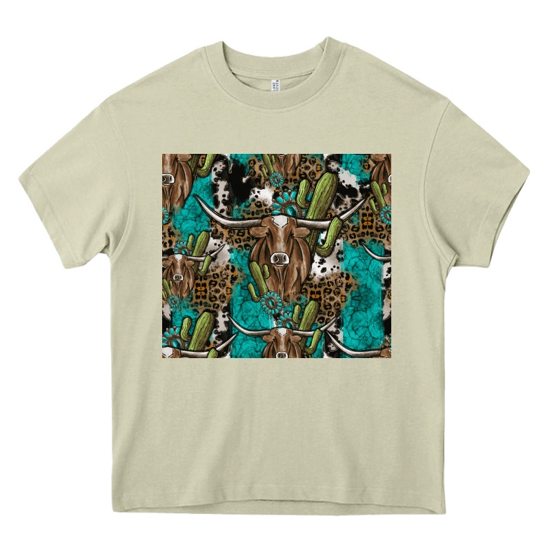 Longhorn Pattern Heavy Core Tee by CowhideDigitalArt | Teevron