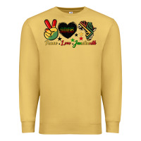 Antique Gold peace love juneteenth 1865 Premium Sweatshirt - HRA Design Shop