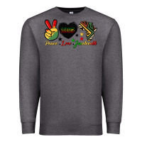 Charcoal Heather peace love juneteenth 1865 Premium Sweatshirt - HRA Design Shop