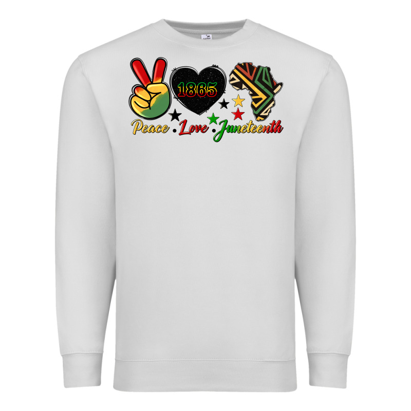 Peace Love Juneteenth 1865 Premium Sweatshirt by HRA Design Shop | Teevron
