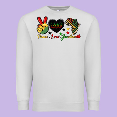 Peace Love Juneteenth 1865 Premium Sweatshirt Designed By Hra Design Shop