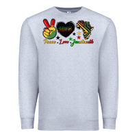 Heather Grey peace love juneteenth 1865 Premium Sweatshirt - HRA Design Shop
