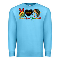 Ocean Blue peace love juneteenth 1865 Premium Sweatshirt - HRA Design Shop