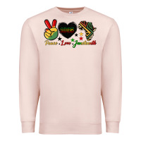 Pale Pink peace love juneteenth 1865 Premium Sweatshirt - HRA Design Shop